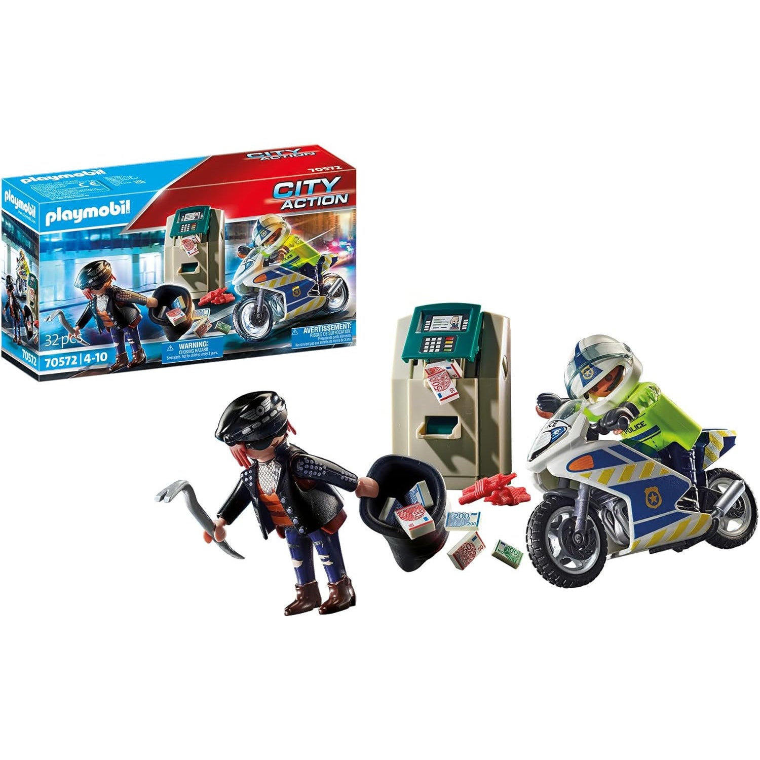 Playmobil Bank Robber Chase Action Figure Playset with Police Pursuit